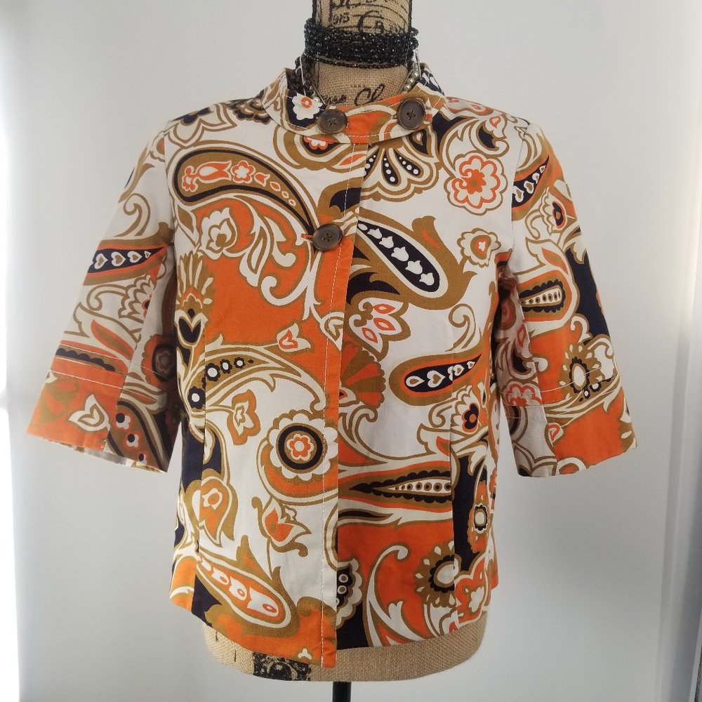 J.CREW Coppelle Paisley San Pelmo Jacket sz 6 - Picture 2 of 8